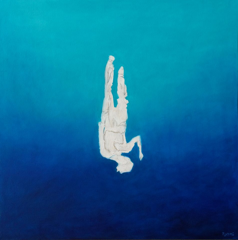Into-silence-1,-oil-and-mixed-media-on-canvas,-60cm-x-60cm,-Naomi-Hart,-2019-HR